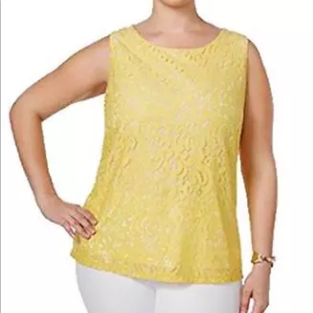 Charter Club Sleeveless Flower Lace Top NWT